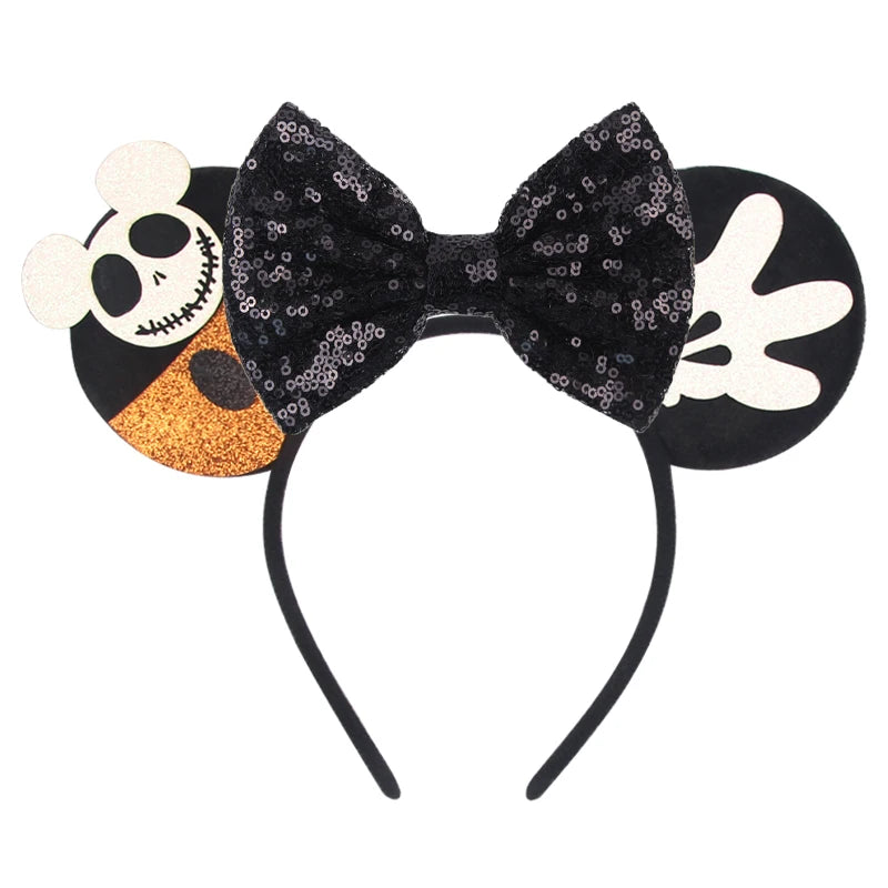 2023 Mouse Ears Headband For Kids Adult Halloween Spider Sequins Bow Hairband Festival Party Cospaly DIY Hair Accessories