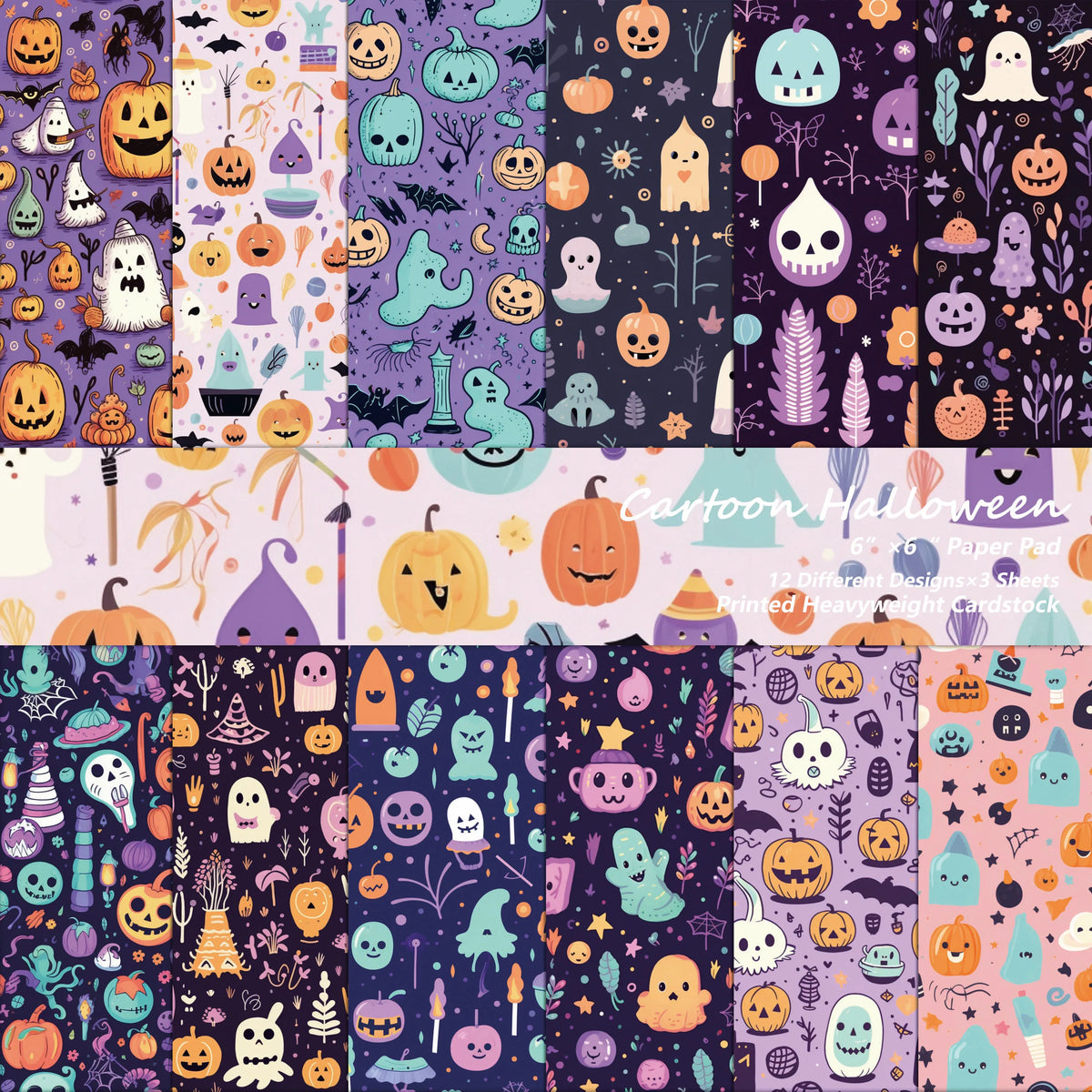 36sheets Writable Watercolor Halloween Scrapbook Paper Pads,Perfect for Arts Crafts,Journal Supplies,Arts Crafts,Scrapbooking