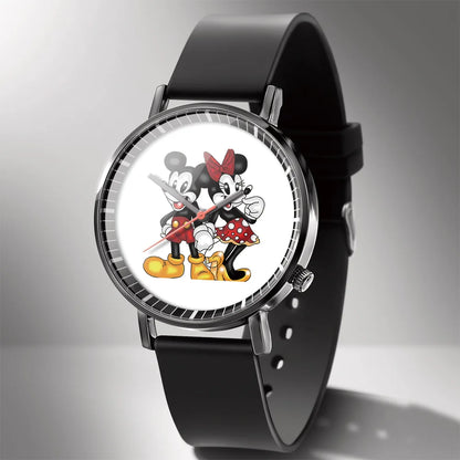Disney Mickey Minnie Mouse Girl  Boy Children's Kids Watch Women Cute Male Female Couple Wrist Watches Birthday Gifts
