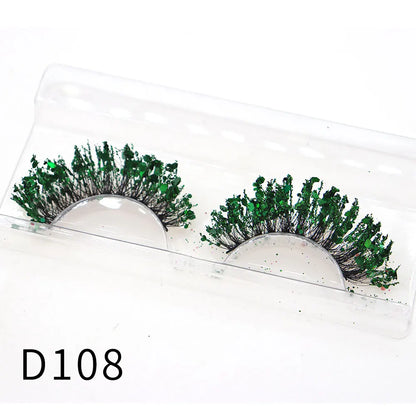 1 Pair Halloween Style Dreamy Sequins Glitter False Eyelashes Whole Strip Fluffy DIY Lashes Cosplay Stage Eye Makeup