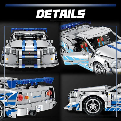 Technical MOC 42210 God of War GT -R34 Sports Car Building Blocks LED RC Kit Best Halloween Christmas Birthday Party Guest Gift