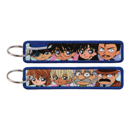 Popular Anime Character Embroidery Keychain Cool Cartoon Key Tag Motorcycles Cars Backpack Chaveiro Fashion Keyring Friend Gifts