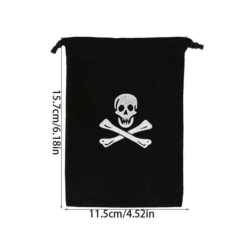 10Pcs Pirate Drawstring Gift Bags Treasure Coin Pouch Kids Boys Halloween Birthday Party Favors Supplies Small Candy Treat Bags
