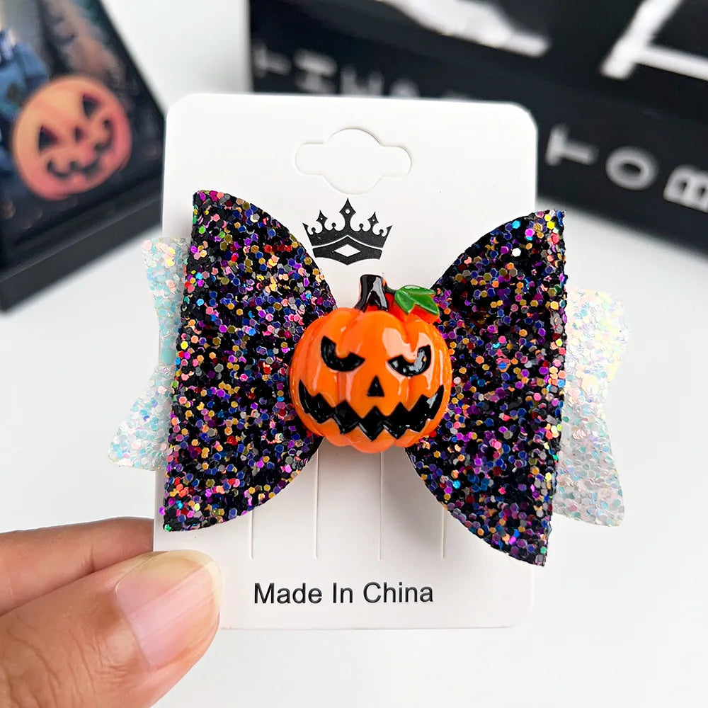 European Style Halloween Hair Clips Creative Pumpkin Ghost Bat Barrettes Themed Party Accessories Unisex