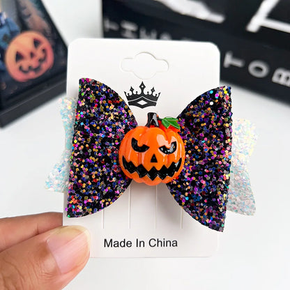 European Style Halloween Hair Clips Creative Pumpkin Ghost Bat Barrettes Themed Party Accessories Unisex