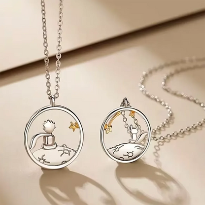 Fashion Cute Prince Little Fox Pendant Necklaces Choker Couple Necklaces Pendants Women Jewelry Accessories Valentine's Day Gift