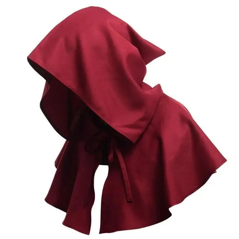 Unisex Men Medieval Costume Renaissance Cloak Hat Halloween Witch Cosplay Costume Hooded Cape Hat Women Halloween Hats