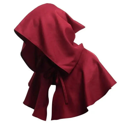 Unisex Men Medieval Costume Renaissance Cloak Hat Halloween Witch Cosplay Costume Hooded Cape Hat Women Halloween Hats
