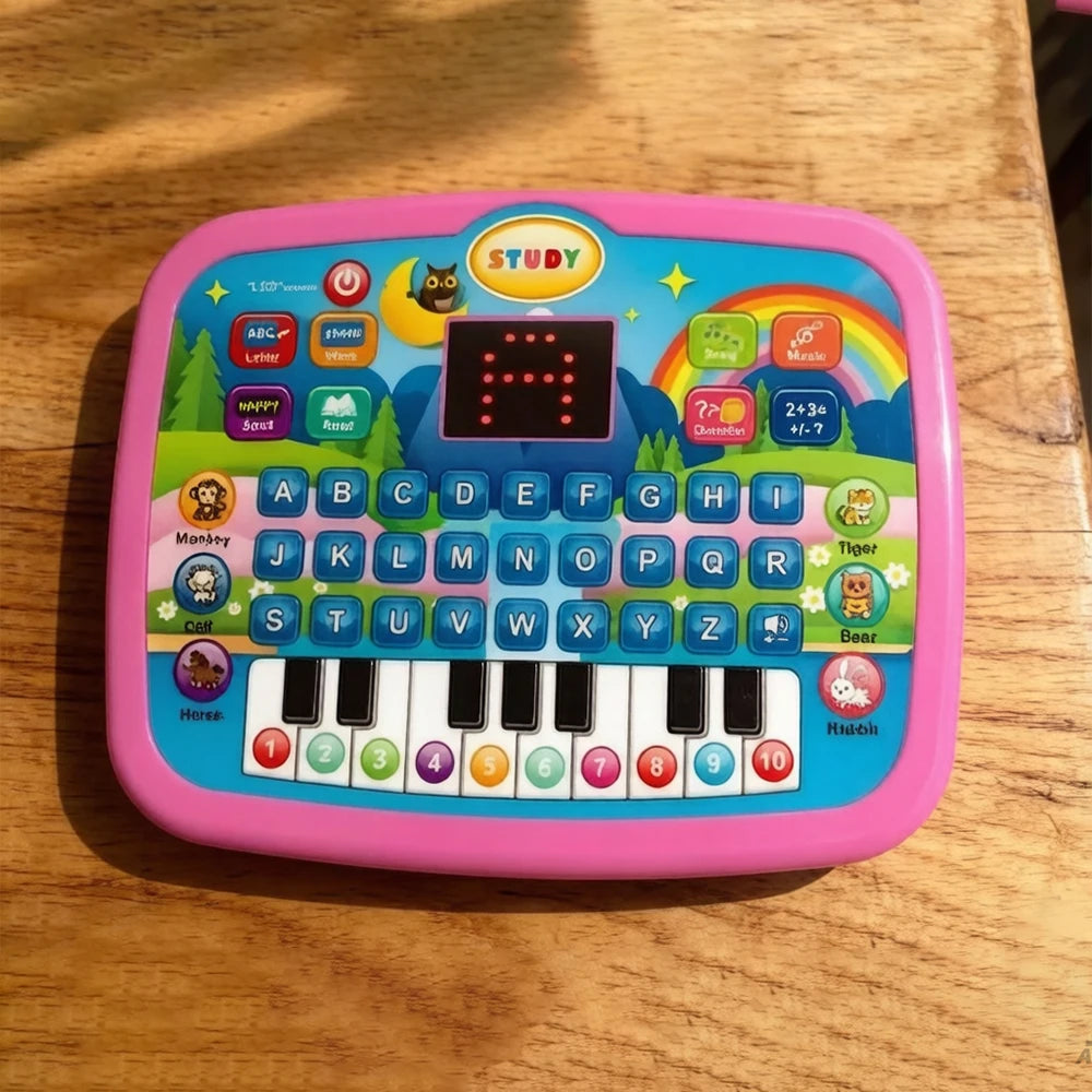 New Mini Simulation Laptop Early Learning Machine With LED Display Musical Kids Educational Toy Available In Purple And Blue Siz