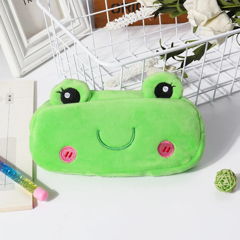 1 PCS 20CM Kawaii Cartoon Animals Plush Pouch Pencil Case Bag Key Chain Coin Purse Wallet Case Pouch Bag School Supplies Gift