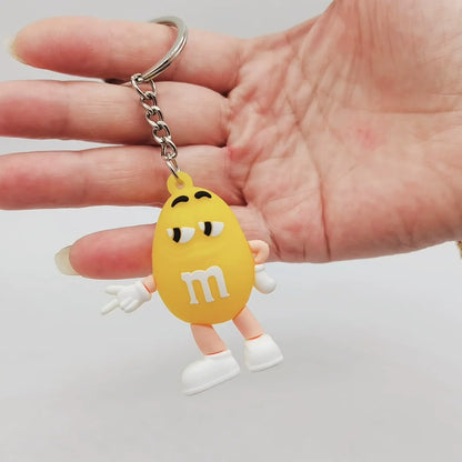 Cartoon Chocolate Bean Keychain Resin Doll Couple Key Chain Men's and Women's Jewelry Bag Pendant Children Lovely Keychain