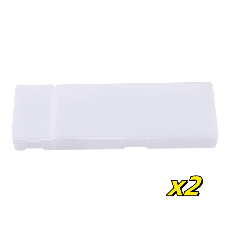 Pencil Cases School Office Simple Matte Transparent Plastic Box Frosted Pink Green White Pens Storage Stationery Supplies