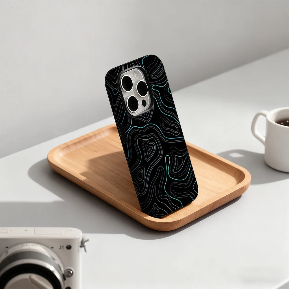 Neon Contours IPhone17 Must-Haves Phone Case for IPhone 17 16 15 14 13 12 Pro Max Plus Double-layer Back Cover INS
