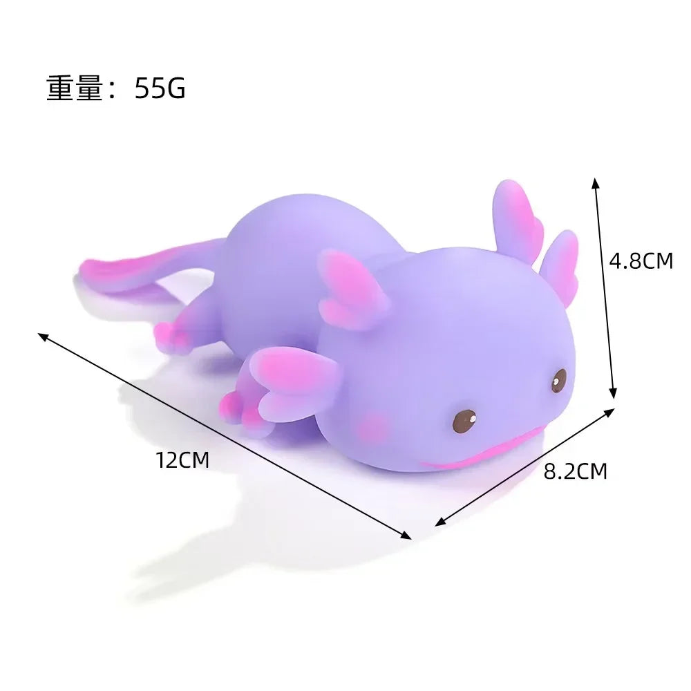 1/4pcs Axolotl Squeeze Ball Cute Fish Relax Cartoon Antistress Squishy Stress Relief Slow Rising For Adult Kids Stretch Toys