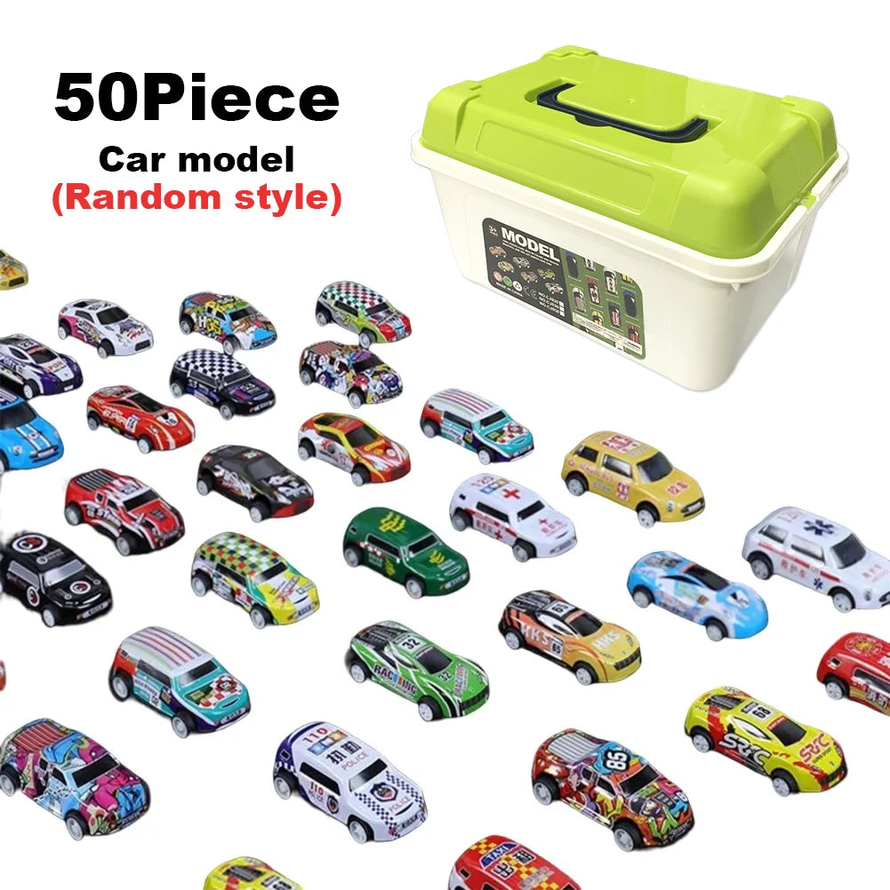 20/30/50Pcs Mini Car Set Inertia Pull Back Cars for Boys Plastic Vehicle Model Collection Toys Birthday New Year Gifts for Kids