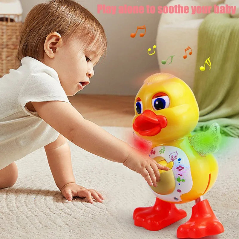 Electric Dancing Duck Toy Interactive Musical Animal with Flashing Lights Educational Gift for Kids