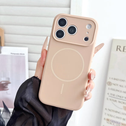 dark cherry Magnetic Liquid Silicone Case For iPhone 18 17 16 15 Pro Max Magsafe Wireless Charging Protection Phone Back Cover