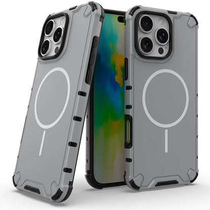 Anti-slip Bumper Armor Magnetic Magsafe Cover For iPhone 16 15 14 13 12 11 17 18 Pro Max 18Pro Military Shockproof Phone Case