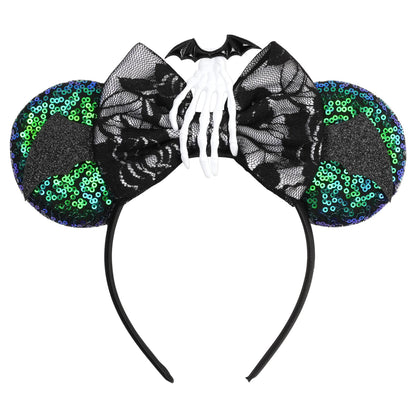 2026Latest Mickey Minnie Ear Headband Sequin Bows For Girl Adult Kids Halloween Party Cosplay Hair Accessories Princess Hairband