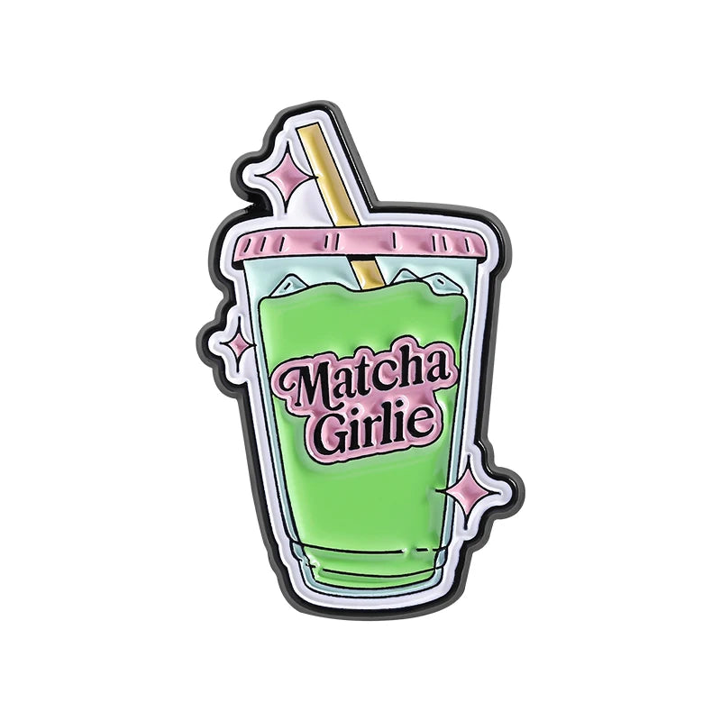 Cartoon Happiness Potion Enamel Pin Matcha Girlie Ghost Coffee Halloween Drink Crush Soda Juice Brooch Lapel Badge Jewelry Gifts