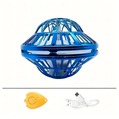 Magic Flying Spinner Ball with LED Glow Lights, 360° Rotating Gyro Hover Orb, Stress Relief Fidget Toys for Teens and Adults