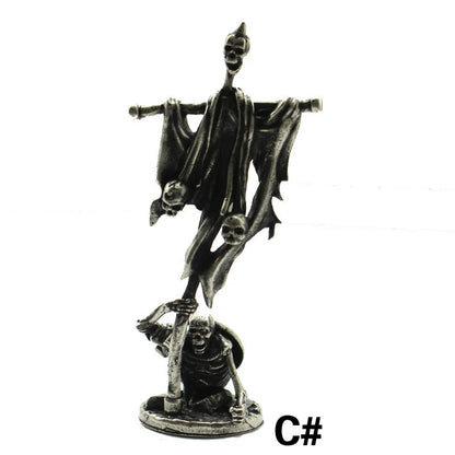 Copper Skeleton Legion Figurines Miniature Decoration Retro Metal Skull Soldier Army Model Statue Desk Ornament