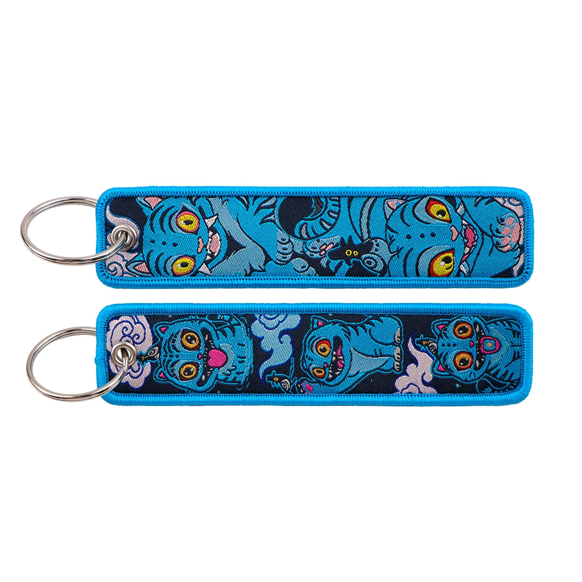 Popular Anime Character Embroidery Keychain Cool Cartoon Key Tag Motorcycles Cars Backpack Chaveiro Fashion Keyring Friend Gifts
