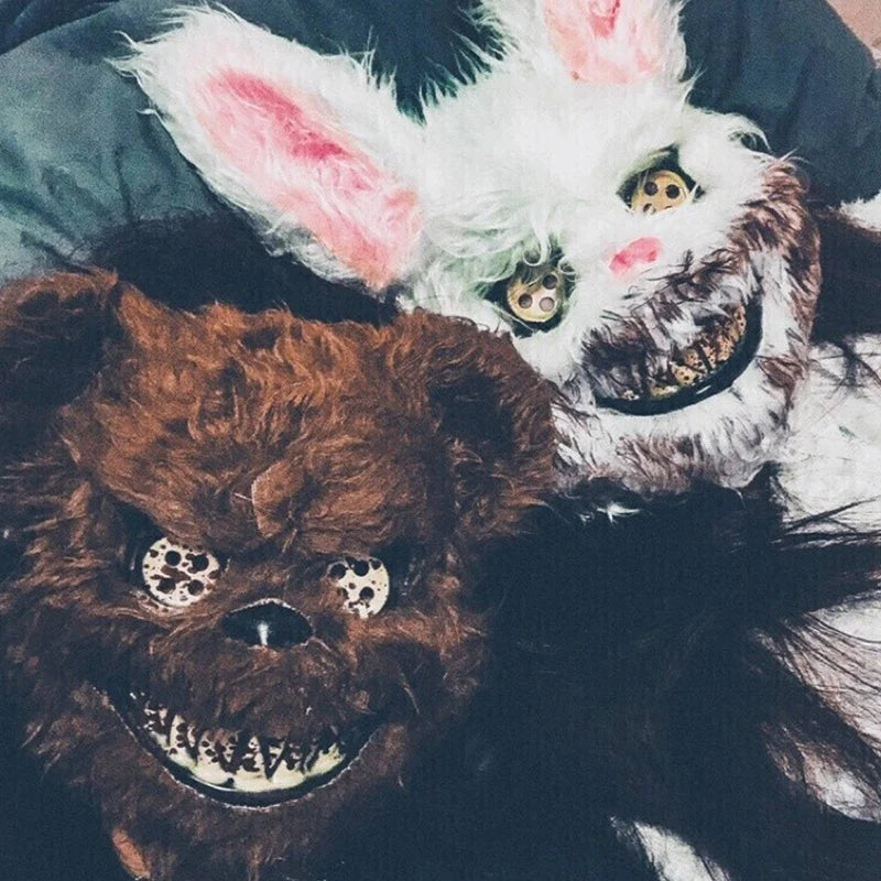 Halloween Cosplay Face Mask Fancy Party Stage Make-up Scary Bear Rabbit Cartoon Head Cover Carnival Costume Prop Masquerade Mask