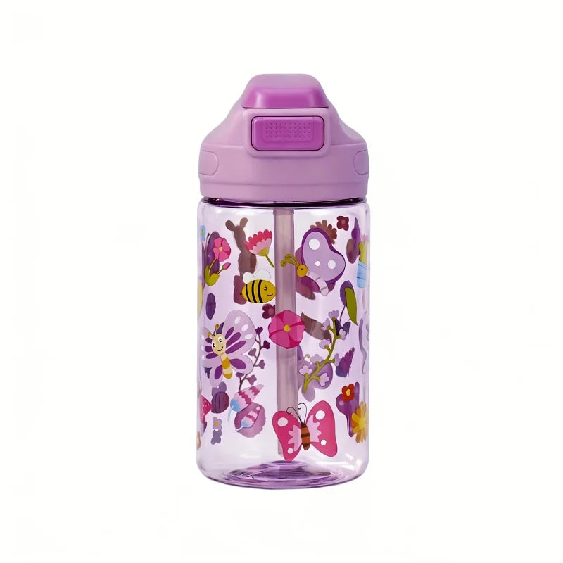 410ml Dinosaur Water Bottle For Kids Water Sippy Cup With Silicone Straw Leakproof Plastic Water Bottles Summer Kids Water Cup