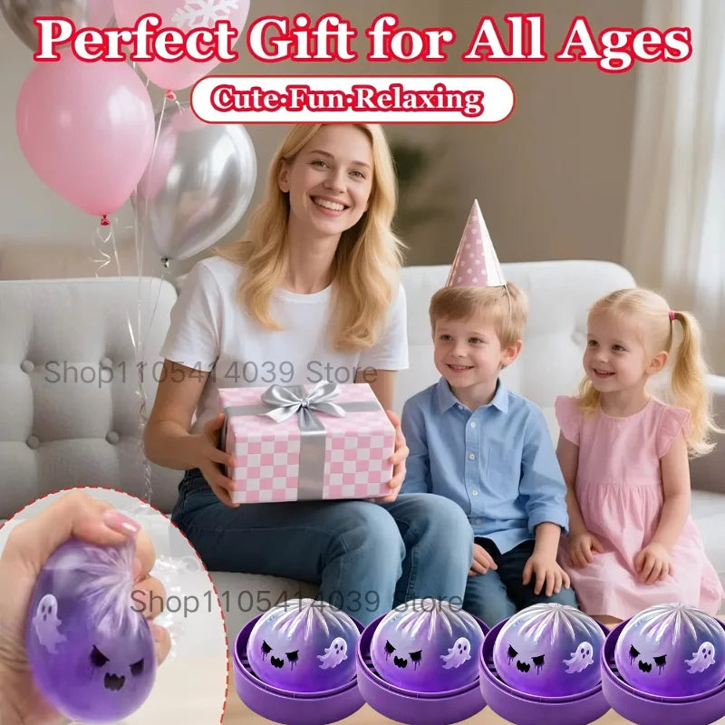 Halloween Ghost Dumpling 5.5-8.5CM Soft Sticky Slow Rebound Fidget Toy Anxiety Relief Mystery Blind Box Collectible Gift