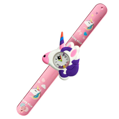 Cartoon Printed Strap Children's Watch Colorful Silicone Baby Birthday Gift Kids Study Time Toy Girls Boys Watch Clock Bracelet