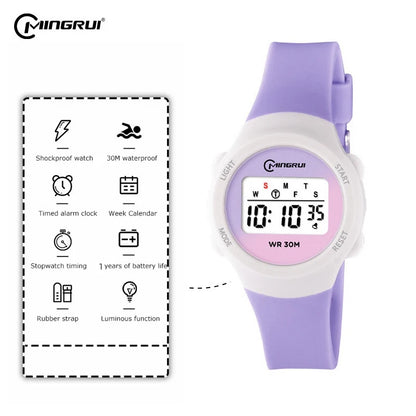 Kids Sport Watches Alarm Stopwatch Children Digital Watch For Boys Girls 30M Waterproof Pink Student Electronic Wristwatch