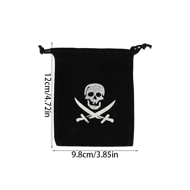 10Pcs Pirate Drawstring Gift Bags Treasure Coin Pouch Kids Boys Halloween Birthday Party Favors Supplies Small Candy Treat Bags