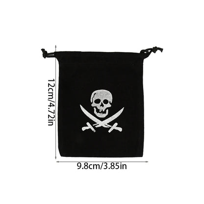 10Pcs Pirate Drawstring Gift Bags Treasure Coin Pouch Kids Boys Halloween Birthday Party Favors Supplies Small Candy Treat Bags