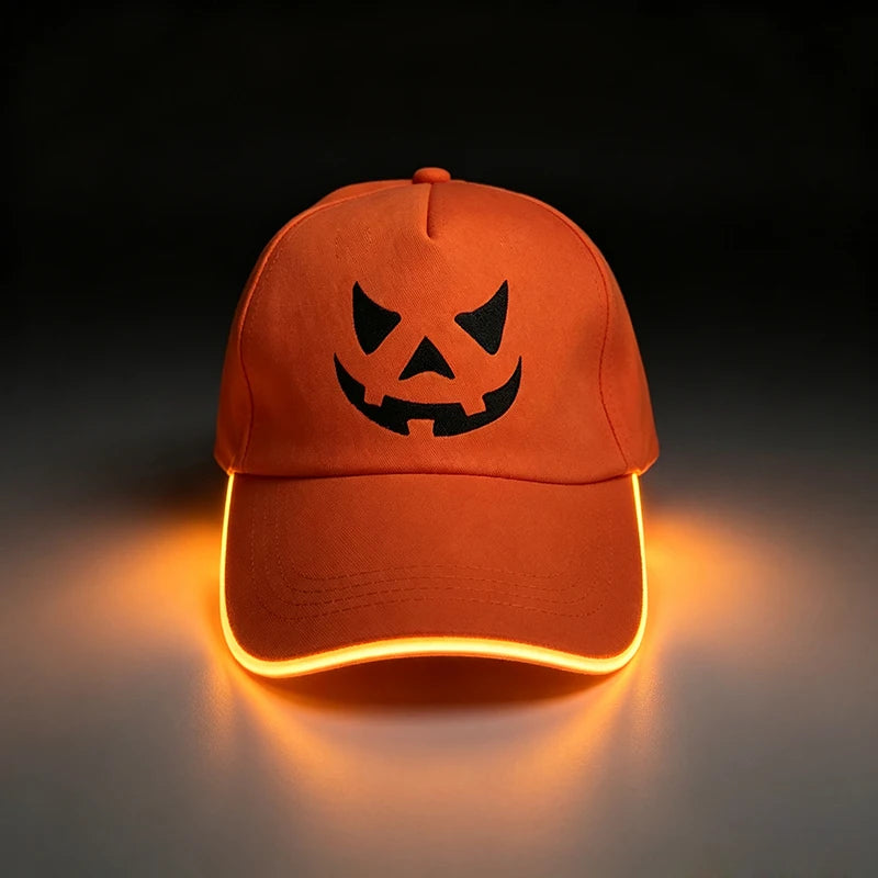 Halloween Adult Hat Led Optical Fibre Cap Baseball Cap NightClub Concert Masquerade Outdoor Fun Event Supplies Rap Summer Hat