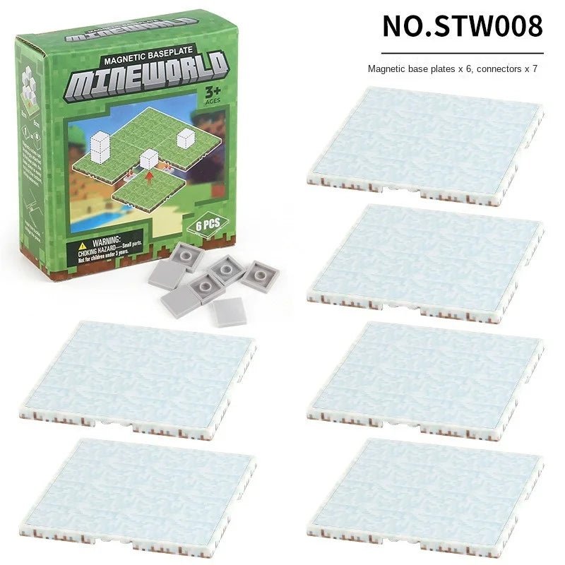 Magnetic Base Plate Variety Baseplates Match Mine World Magnetic Building Blocks Toys for Boys and Girls 3+ DIY Children Toy