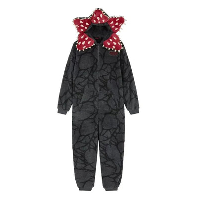 New Adult Kids Fall Winter Thicken Cannibal Flower Demogorgon Cosplay Costume Comfortable Flannel Fabric Pajamas Halloween Suits