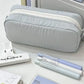 Simple Solid Color Square Pencil Case Large Capacity Classified Storage Pencil Bags Multifunctional Student Stationery Organizer