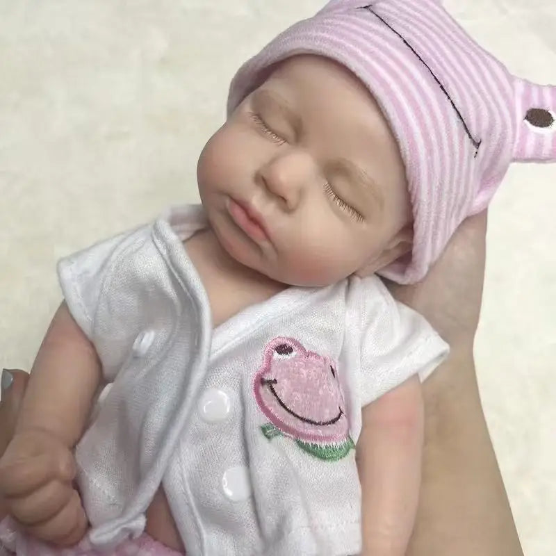 33cm Can Open Mouth Painted Solid Silicone LouLou Bebe Reborn Girl and Boy Washable Newborn Baby Dolls For Kid's Gift