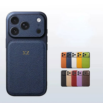 Personalise Gold Silver Initials Letter Leather Case For iPhone 15 14 13 17 Pro Max 14 16 Plus 17 Air Luxury Lens Protection Cas