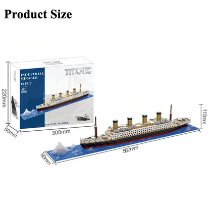 Titanic Model Cruise Ship Building Blocks MOC Boat DIY  Classical Bricks Kit Children Kids Toys Birthday Gift