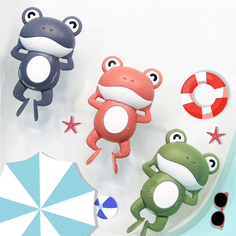1PCS New Cute Baby Bath Toys For Children New Baby Bath Swimming Bath Toy Cute Frogs Clockwork Bath Toy infantil