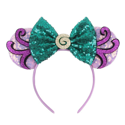 2024 Halloween Mouse Ears Headband Sequins Bow Hairband For Women Featival Party DIY Hair Accessories Boutique