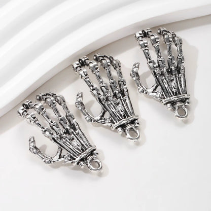 5pcs New Halloween Hand Alloy Charms 3D Big Skull Palm Pendants For Making Handmade DIY Findings Accessories Necklace Jewelry