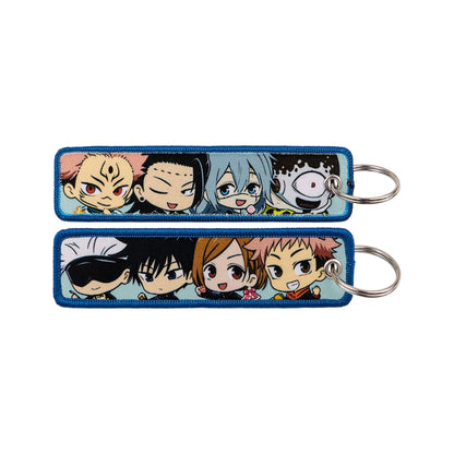 Popular Anime Character Embroidery Keychain Cool Cartoon Key Tag Motorcycles Cars Backpack Chaveiro Fashion Keyring Friend Gifts