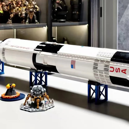 In Stock Apollo Saturn V Building Blocks Space Rocket Building Blocks Children's Toys Decoration Birthday Christmas Gifts