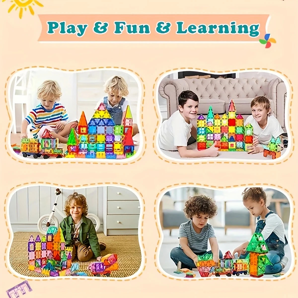 5.5cm Magnetic building blocks magnetic force plate children's toys, creative architect toys, handheld children's gifts