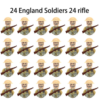 40/set World War II military building blocks National army soldier Character weapon assembly building block Children's toy gifts
