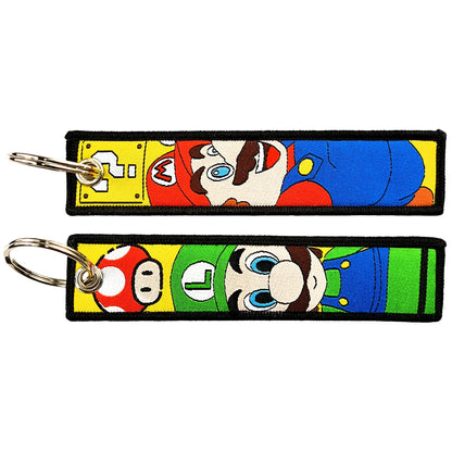 One Piece Anime Key Chains with Cute Jet Manga Embroidery Fashion Key Tag for Jewelry Accessory Key Ring Holder Gift Anime Fans