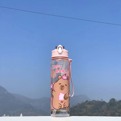750ml Dinosaur Water Bottle For Kids Water Sippy Cup With Silicone Straw Leakproof Plastic Water Bottles Summer Kids Water Cup
